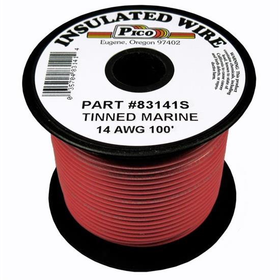 Pico 83141S Red 14 AWG, Marine Wire, 100 Foot Spool