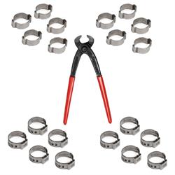 Vapor Guard Crimp Style 3/8 and 5/16 Hose Clamp Kit with Pliers