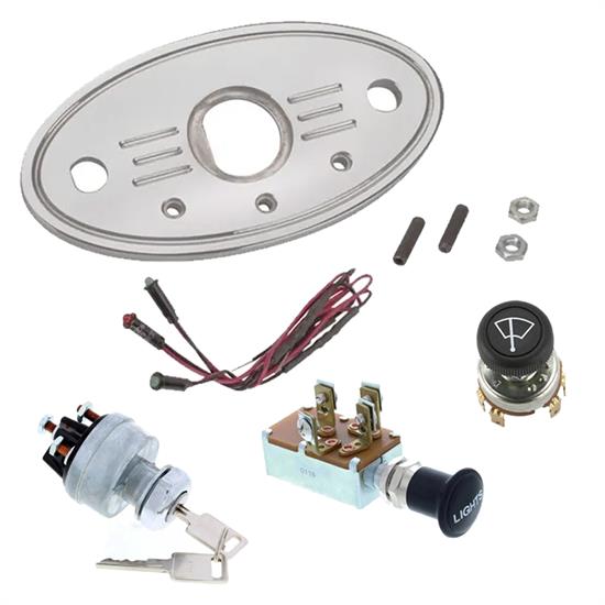 Polished Aluminum Oval Switch Plate Kit with LED Indicators
