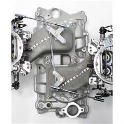 SBC Dual Quad Cross Ram Adapter Kit with Carburetors and Manifold
