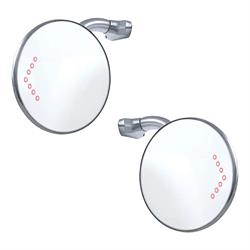 Universal Rear View Door Peep Mirror w/ LED Turn Signal, Pair