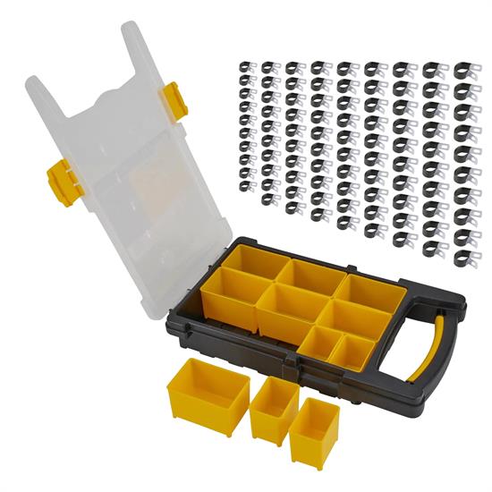 Insulated Line/Tubing Mount Clamp Assortment Kit w/ Storage Case