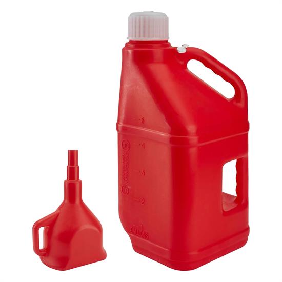 Utility Jug with Funnel, Red, 5 Gallon