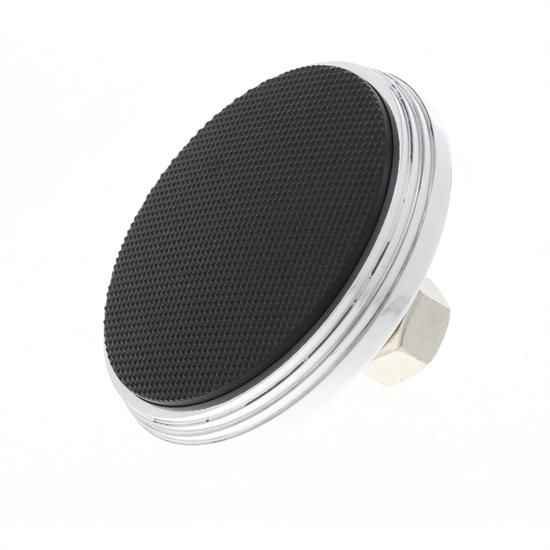 Brake Pedal Pad, Polished Aluminum, Round Rubber