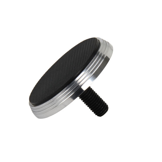 Brake Pedal Pad, Polished Aluminum, Round Rubber