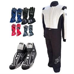 Zamp ZR-30 Triple-Layer One-Piece Racing Suit Combo, Black/White