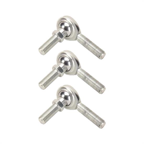 Steel 3/8 Inch LH Male Heim Joint Rod Ends with Stud, 3 Pack