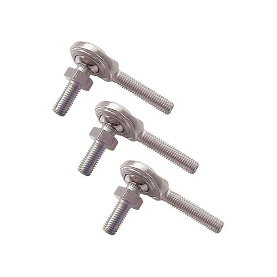 Steel 3/8 Inch RH Male Heim Joint Rod Ends with Stud, 3 Pack