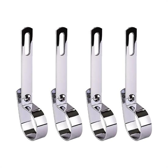 Lake Pipe Mounting Brackets, Chrome, Set of 4