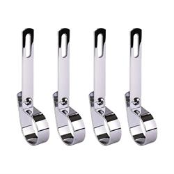 Lake Pipe Mounting Brackets, Chrome, Set of 4