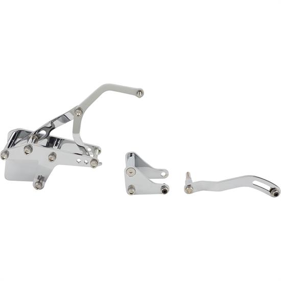 Bills Hot Rod Co SBC Wide Set Alternator and P/S Brackets, Chrome