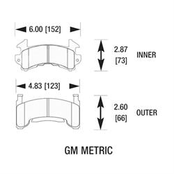 78-88 GM Metric Loaded Brake Caliper Kit w/D154 Hawk Black Pads