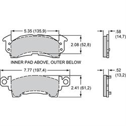 IMCA 69-77 GM Loaded Brake Caliper Kit w/Wilwood BP-10 Brake Pads