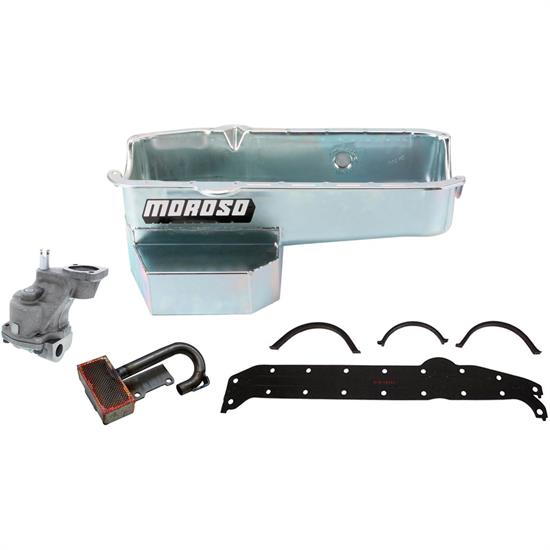Moroso Oil Pan w/Plug -High Volume Oil Pump/Pickup Kit, 55-79 SBC
