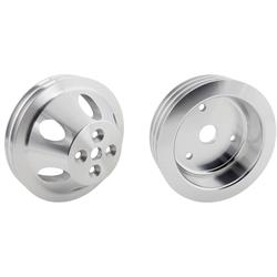 SBC Aluminum Pulley Set, 2-Groove Upper/3-Groove Lower,Short Pump