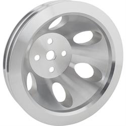 SBC Aluminum Pulley Set, 2-Groove Upper/3-Groove Lower,Short Pump