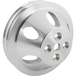 SBC Aluminum Pulley Set, 2-Groove Upper/3-Groove Lower,Short Pump
