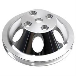 Small Block Chevy Aluminum Single Groove Pulley Set, Long Pump