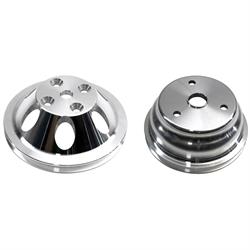 Small Block Chevy Aluminum Single Groove Pulley Set, Long Pump