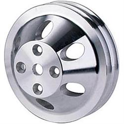 SBC Aluminum Pulley Set, 2-Groove Upper/3-Groove Lower, Long Pump
