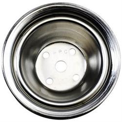 Small Block Chevy Chrome Single Groove Pulley Set, Long Pump