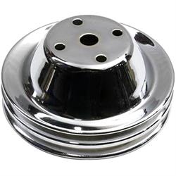 SBC Chrome Pulley Set, 2-Groove Upper/3-Groove Lower, Long Pump