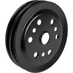 Small Block Chevy Black Double-Groove Pulley Set, Short Pump