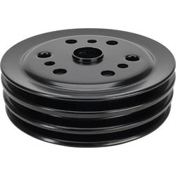 SBC Black Pulley Set, 2-Groove Upper/3-Groove Lower, Short Pump