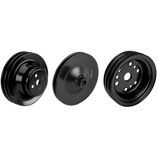 SBC Pulley Set, 2-Groove Up/3-Groove Low/Single-PS, Short Pump