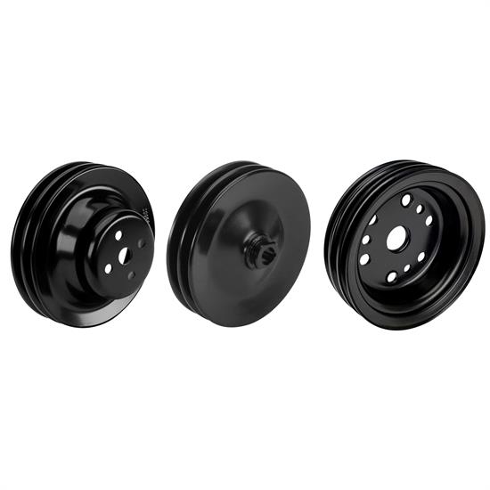 SBC Pulley Set, 2-Groove Up/3-Groove Low/Double-PS, Short Pump