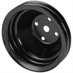 SBC Black Pulley Set, 2-Groove Upper/3-Groove Lower, Long Pump