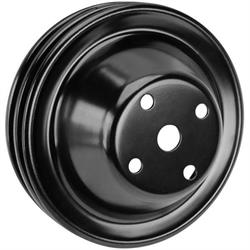 SBC Black Pulley Set, 2-Groove Upper/3-Groove Lower, Long Pump
