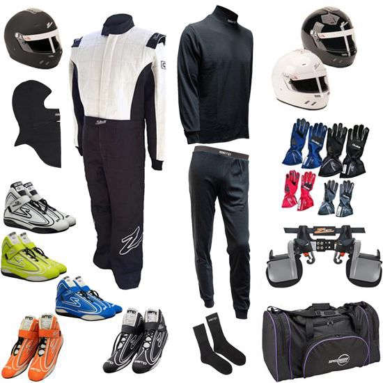 Zamp Mega Racer Safety Kit, ZR-30 Triple-Layer 1-Piece Suit, B/W