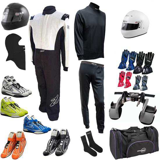 Zamp Mega Racer Safety Kit, ZR-30 Triple-Layer 1-Piece Suit, B/W