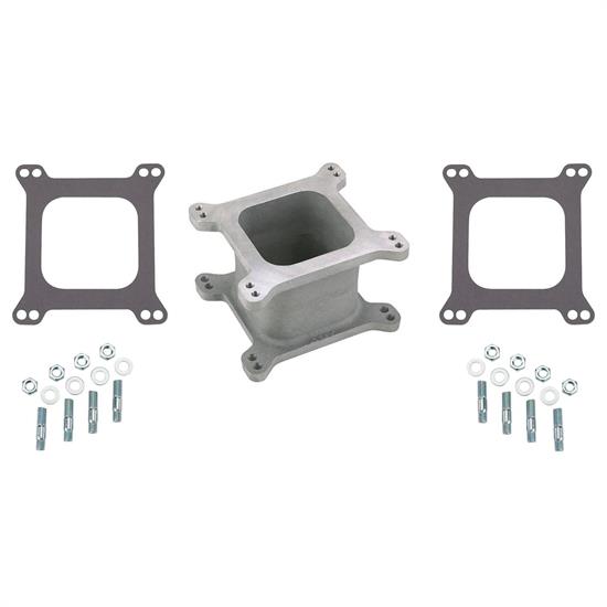 Speedway Aluminum Open 4-Barrel Carburetor Spacer Kit, 4 Inch