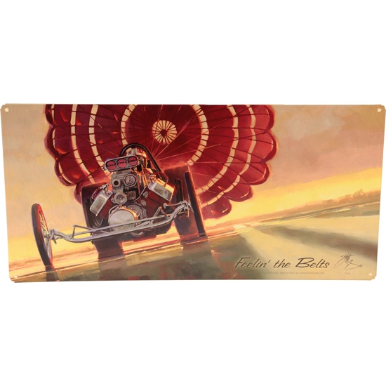 Tom Fritz Feeling the Belts Tin Sign, 24 x 12 Inch