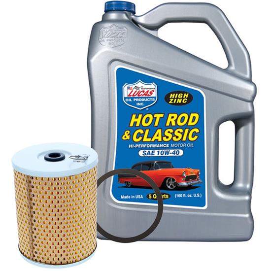 Lucas 10683 10W40/Beehive Filter Hot Rod Oil Change Kit, 5 Quart