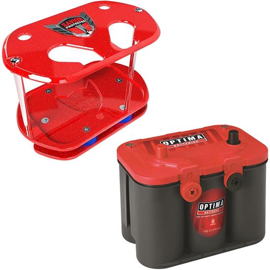 Optima 9004-003 12v Red Top Battery w/Savior SC-O34-R Show Case