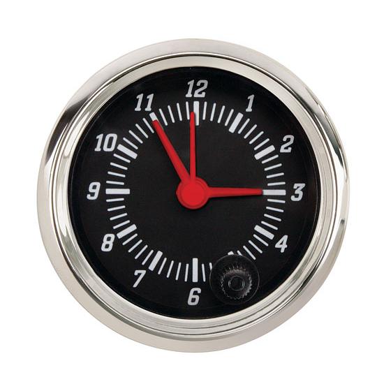Omega Kustom Clock Gauge, Black Top, 2-1/16