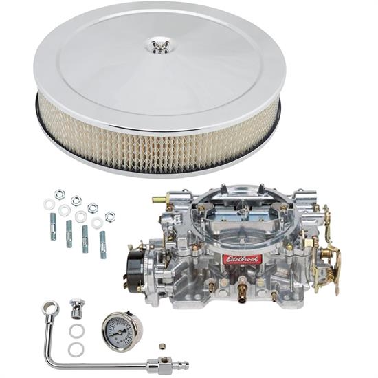 Edelbrock 1411 Performer 750 CFM Elect. Carb/Air/Fuel Kit,CHR/BLK