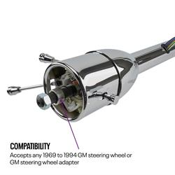 30 Inch Chrome Tilt Steering Column Install Kit, 47-54 GM Pickup