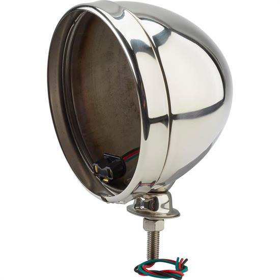 Speedway 7 Inch Fluted Headlight w/Clear Turn Signal, Stainless