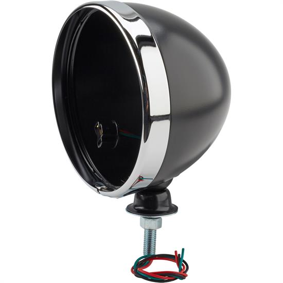 Speedway 7 Inch Fluted Headlight w/Amber Turn Signal, Black