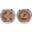 Omega Kustom Quad Gauge Set, Timeless Tan, 3-3/8, Electric Omega Kustom Quad Gauge Set, Timeless Tan, 3-3/8, Electric