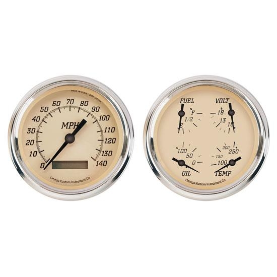 Omega Kustom 1951-52 Ford Pickup Quad Gauge Set