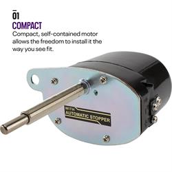 Universal Black 12 Volt Electric Windshield Wiper Motor Kit