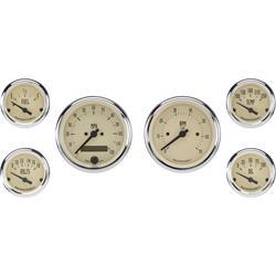 Omega Kustom 6-Gauge Set, 3-3/8 Inch Electric Speedometer