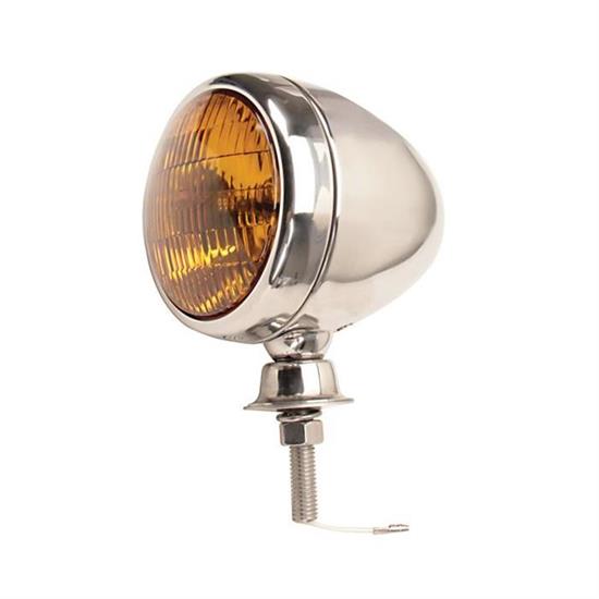 Stainless Steel Tear Drop 12 Volt Fog Light, Amber Lens