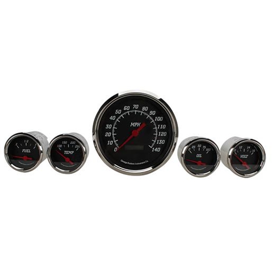Omega Kustom 5-Gauge Set, Black Top, 4-3/8, Electric