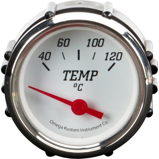 2" Metric Temperature Gauge, White